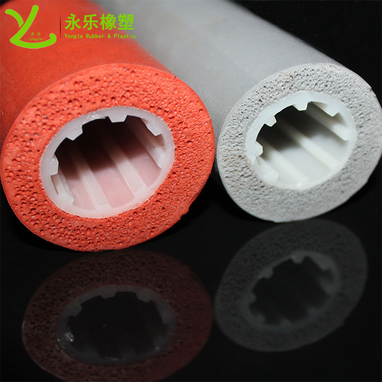 寧河復(fù)合發(fā)泡硅膠管，耐高溫發(fā)泡硅膠管，保溫發(fā)泡硅膠管