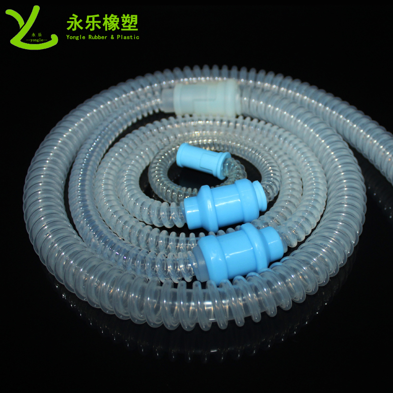 呼吸機硅膠波紋管，透明硅膠波紋管，擠出波紋硅膠管