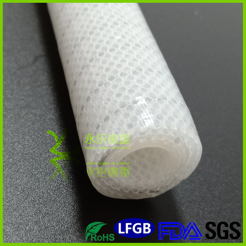 和平網(wǎng)狀?yuàn)A線(xiàn)夾布編織硅膠管 制藥編織硅膠管 大口徑編織硅膠管